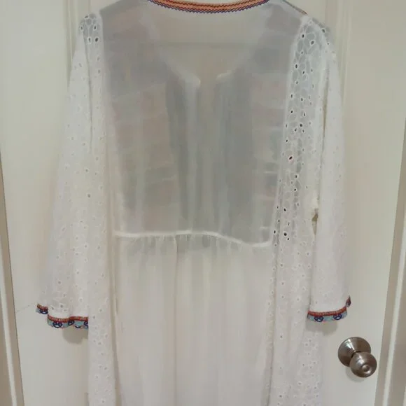 *Host Pick* Johnny Was Collection Petals Embroidered Eyelet Georgette Tunic, 2x - Picture 3 of 16